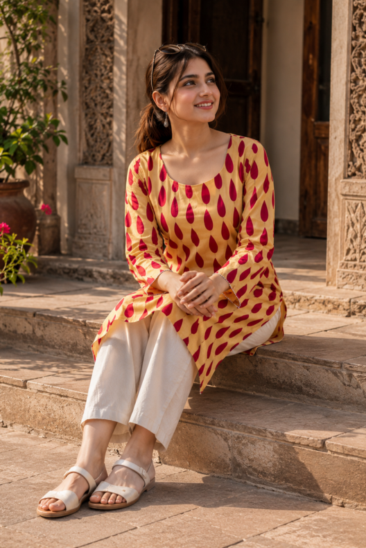 Rangtarang Handblock Printed Cotton Kurti