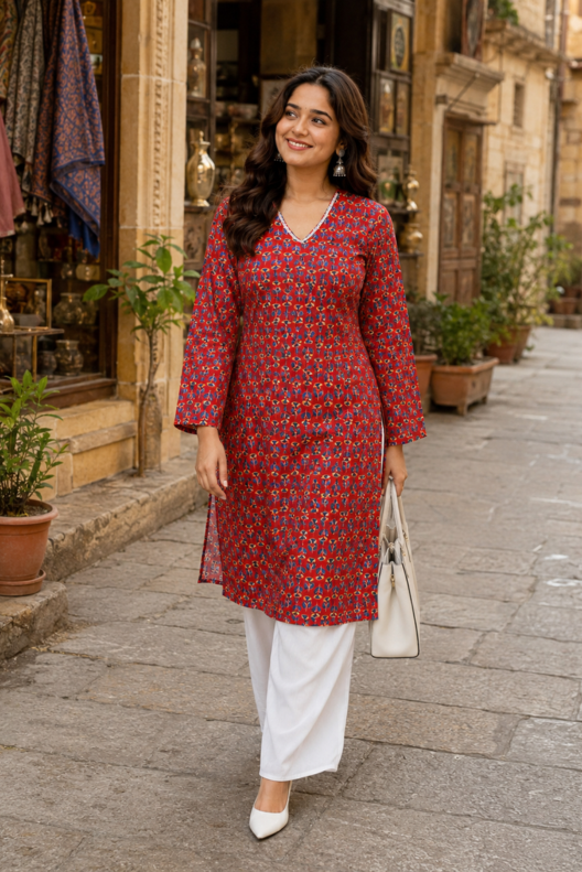 Rangrez Handblock Printed Cotton Kurti
