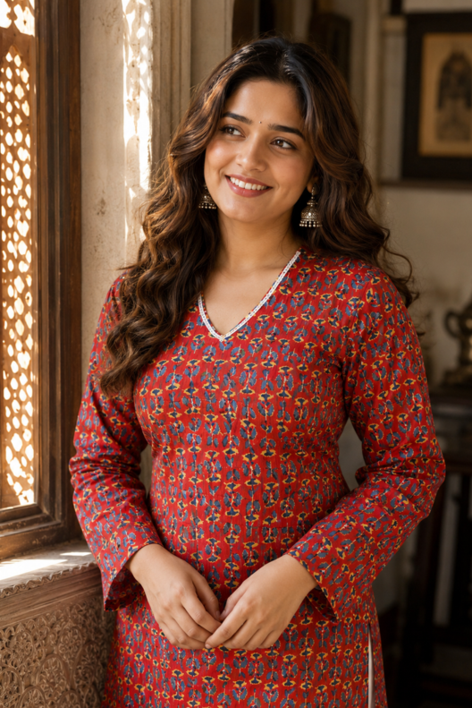 Rangrez Handblock Printed Cotton Kurti