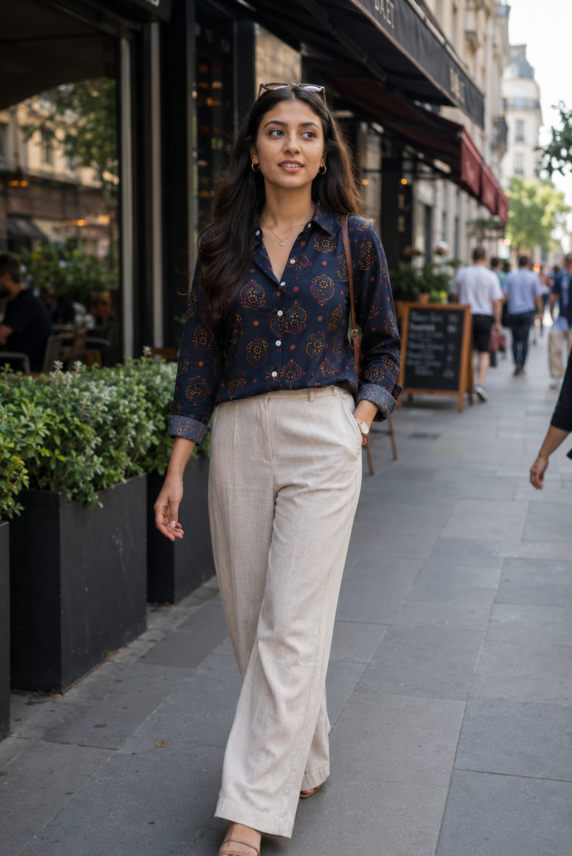 Nishka Ajrakh Printed Cotton Shirt