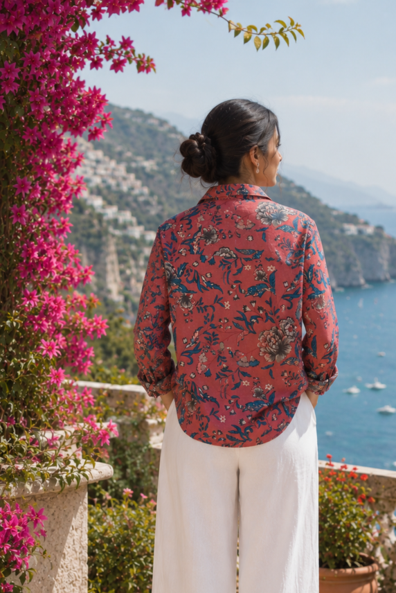 Gulbahaar Floral Printed Cotton Shirt