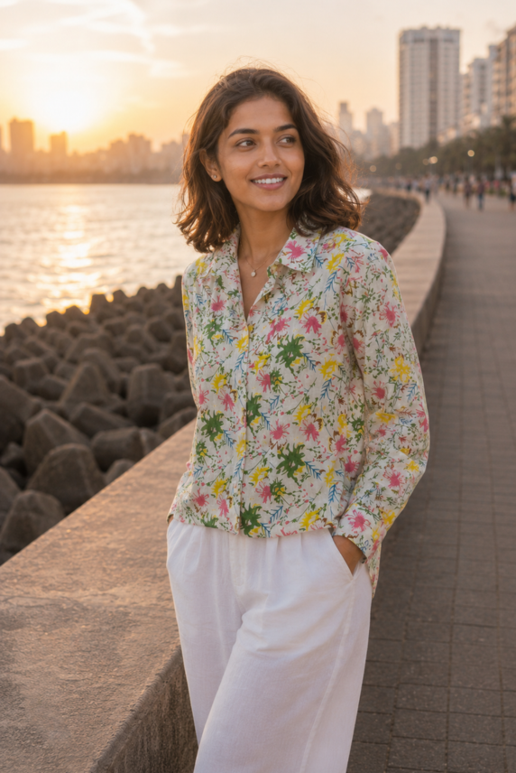Vasanti Floral Printed Cotton Shirt