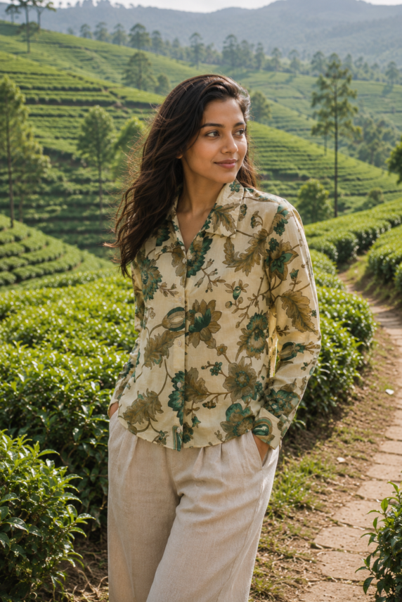 Vanya Floral Printed Cotton Shirt