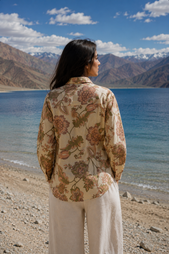 Pangong Bloom Floral Cotton Shirt