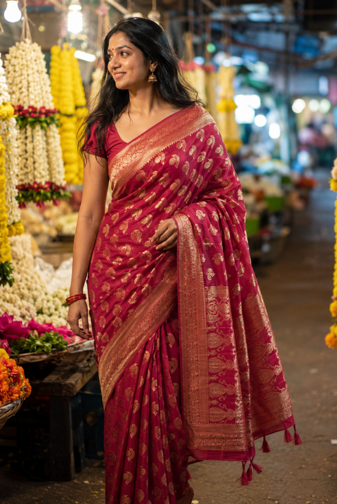 Rajkumari Katan Silk Saree