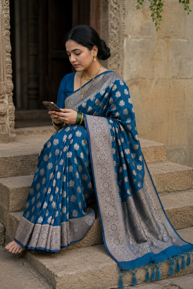 Neelvastra Katan Silk Saree