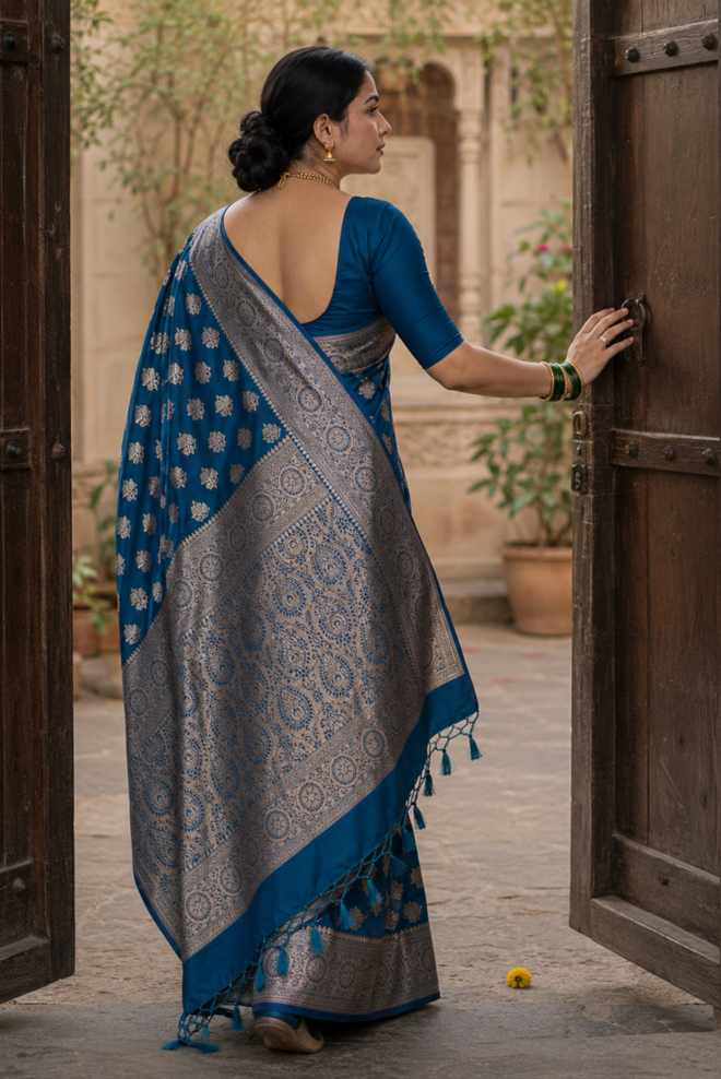 Neelvastra Katan Silk Saree
