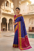 Royal Blue Patola Silk Saree