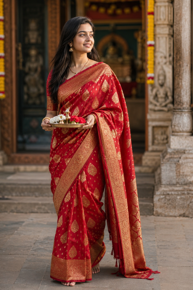Rakteshwari Katan Silk Saree