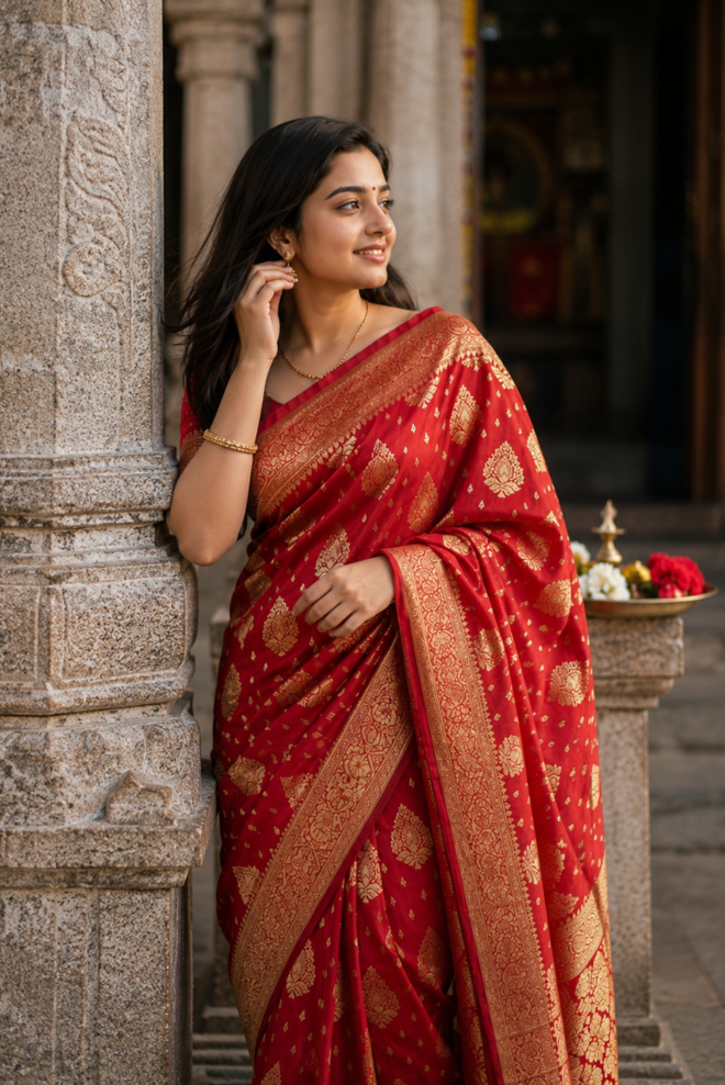 Rakteshwari Katan Silk Saree