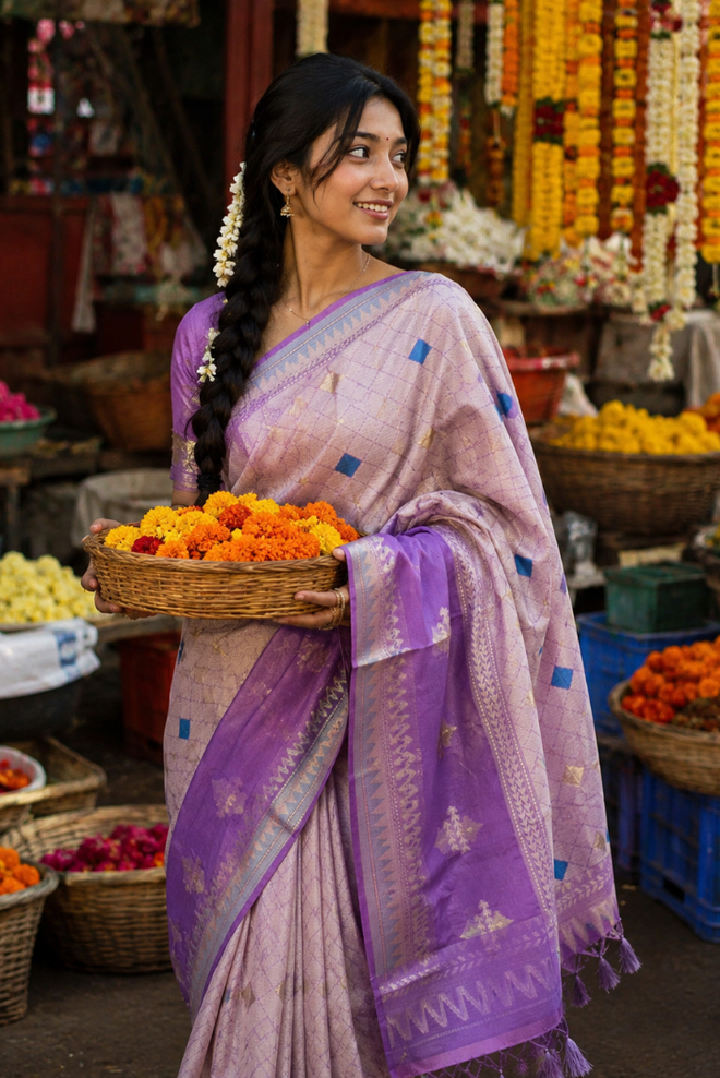 Lavanyika Banarasi Pattern Cotton Saree
