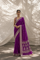 Royal Purple Embroidered Silk Saree