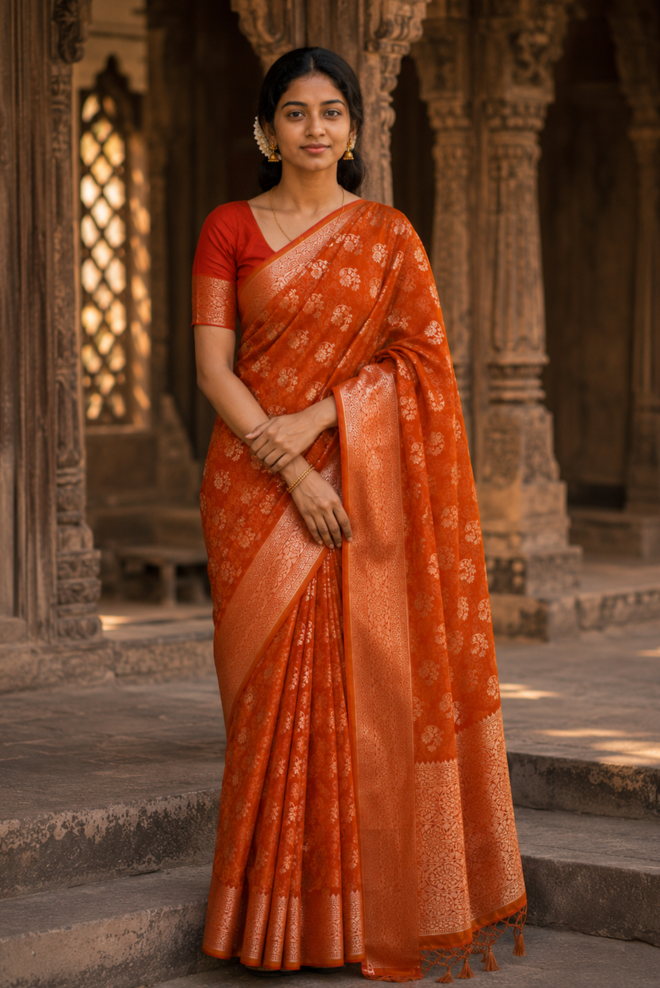 Kesari Varnika Katan Silk Saree