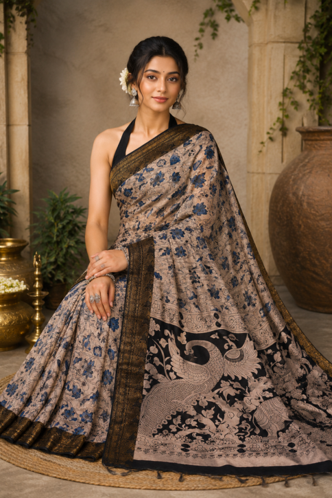 Noor Mayur Kalamkari Saree