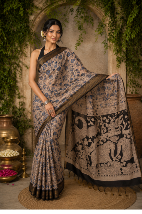 Noor Mayur Kalamkari Saree
