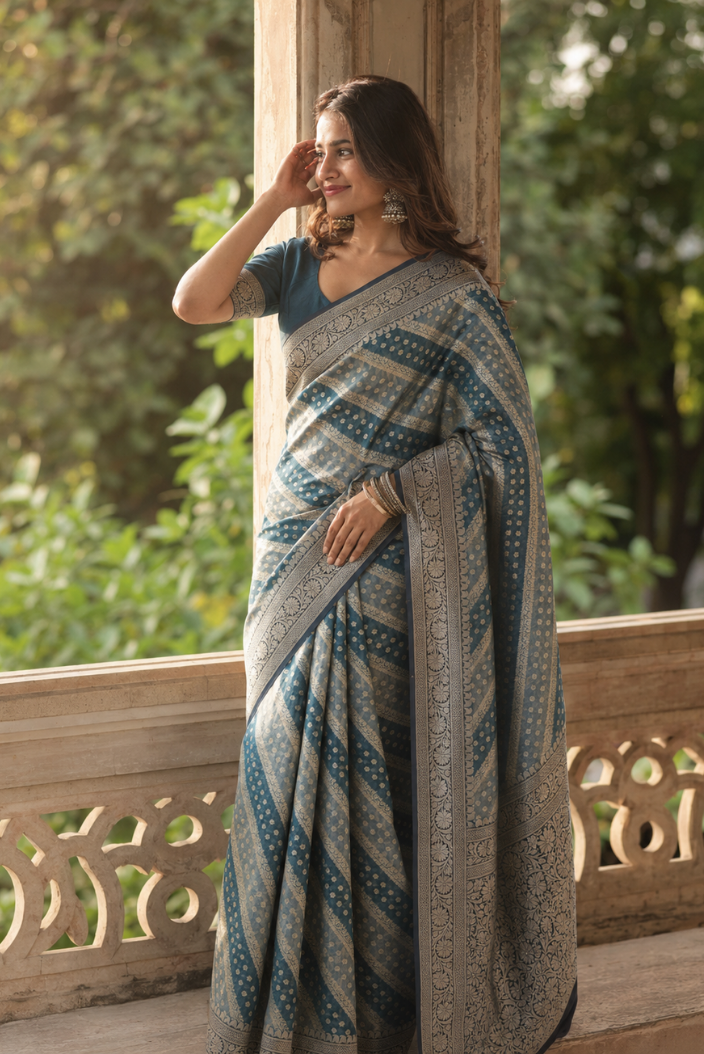 Aarinya Banarasi Pure Silk Chiffon Saree