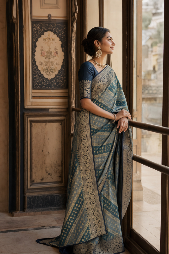 Aarinya Banarasi Pure Silk Chiffon Saree
