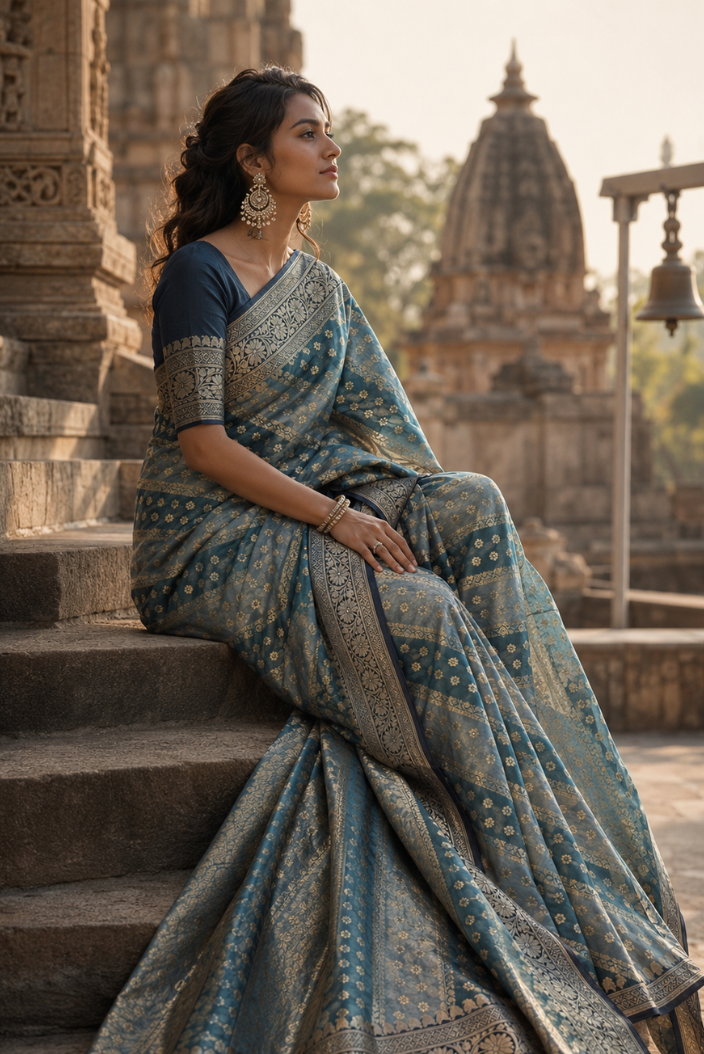 Aarinya Banarasi Pure Silk Chiffon Saree