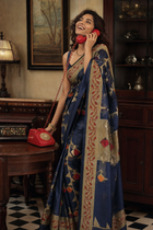 Neelambara Banarasi Pattern Cotton Saree