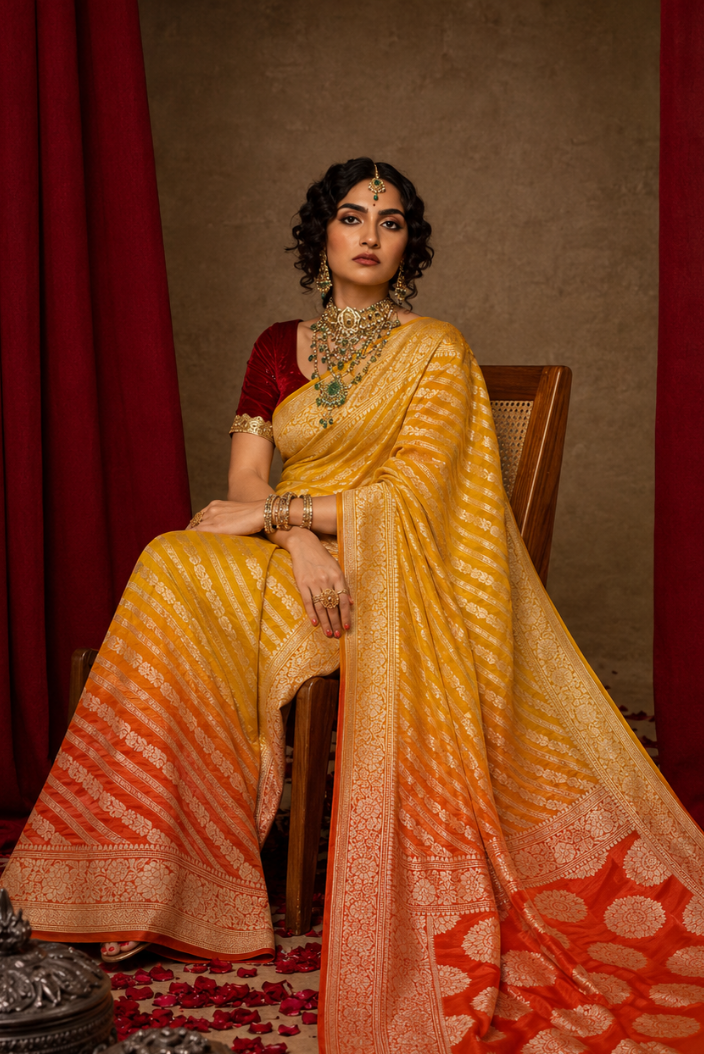 Suryalekha Banarasi Pure Silk Chiffon Saree
