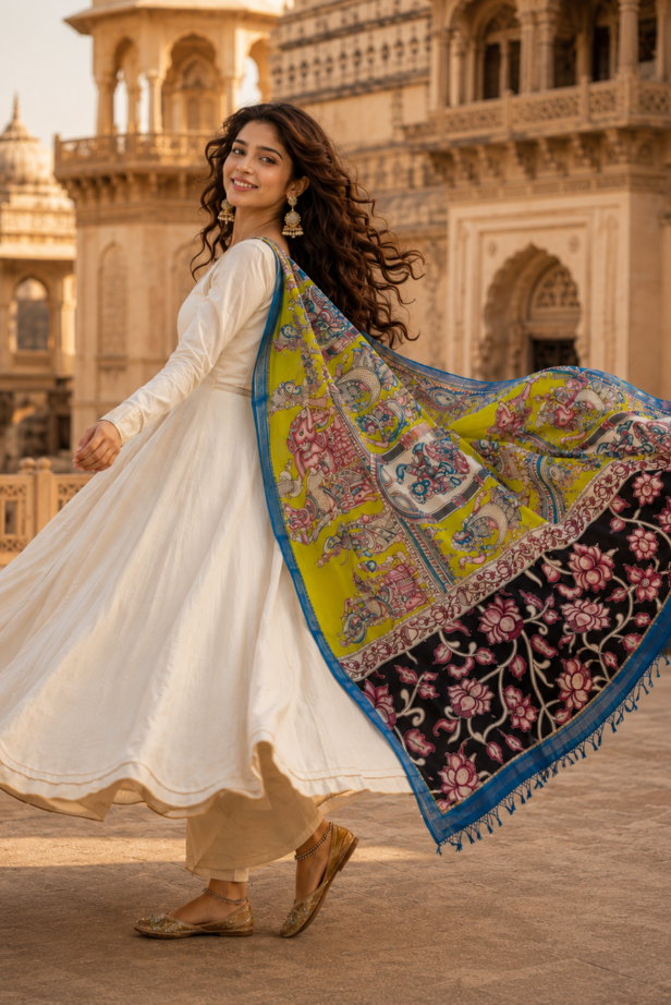Noor Mahal Kalamkari Dupatta