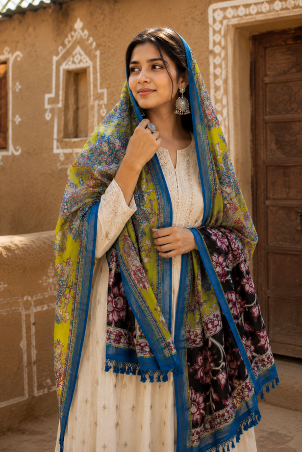 Noor Mahal Kalamkari Dupatta