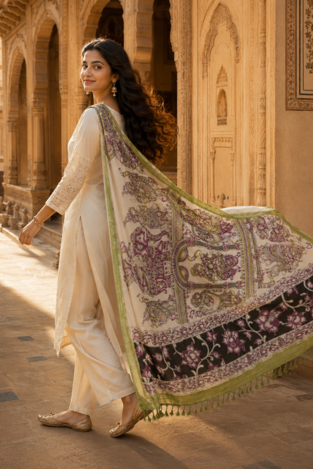 Noor-e-Nizam Kalamkari Dupatta