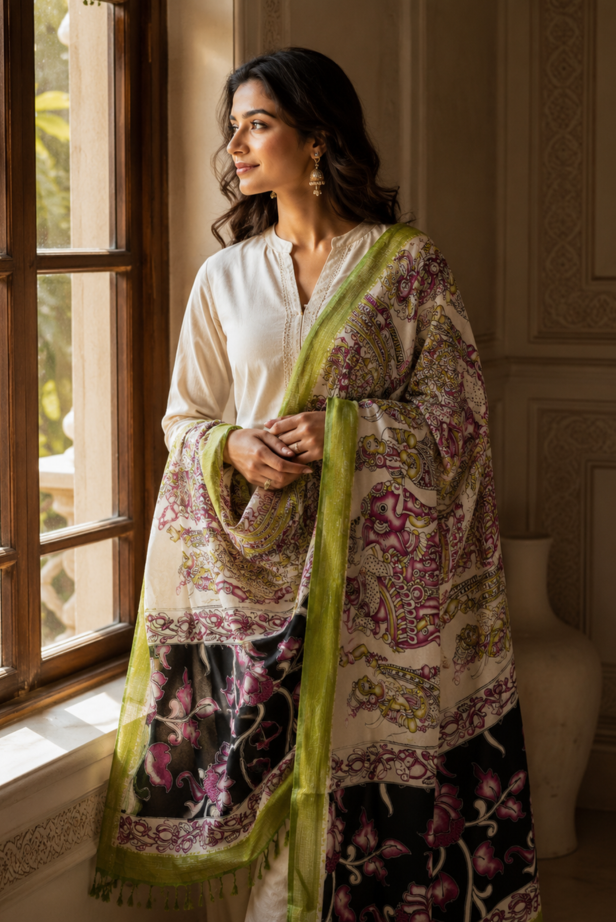 Noor-e-Nizam Kalamkari Dupatta