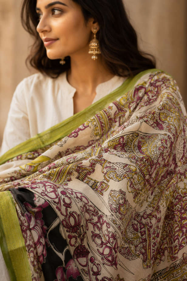 Noor-e-Nizam Kalamkari Dupatta