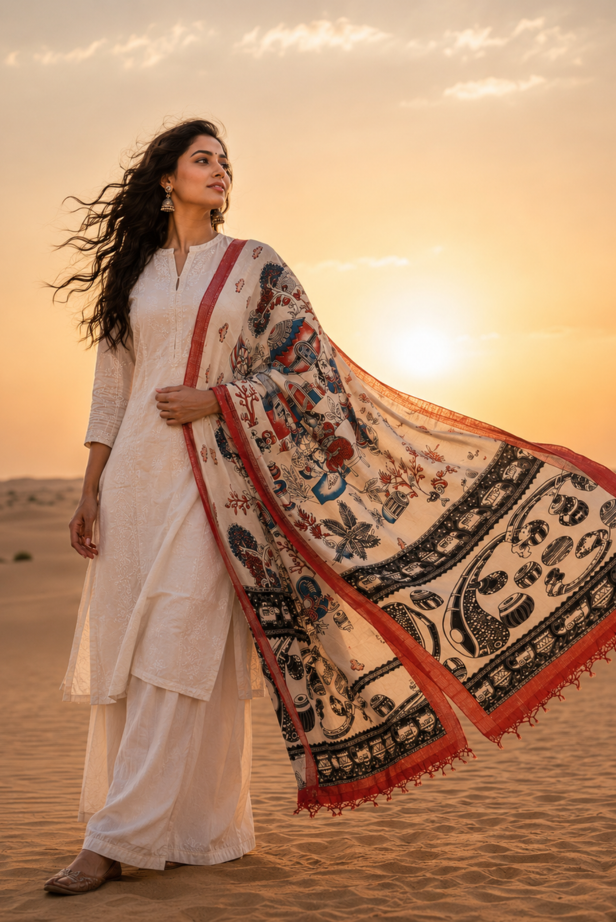 Rangrez Bazaar Kalamkari Dupatta