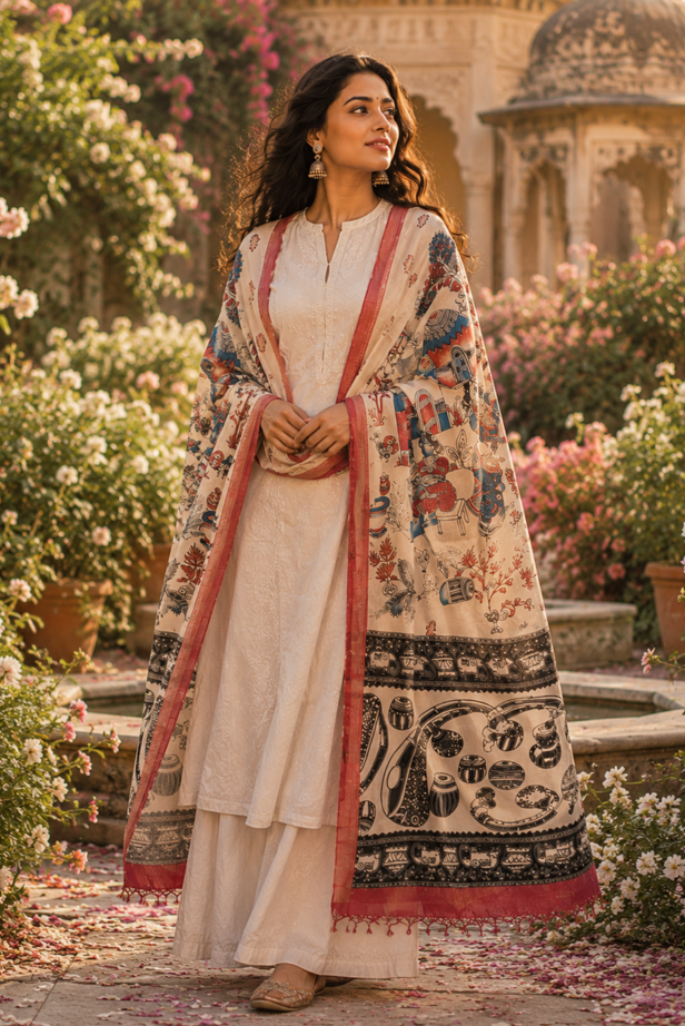 Rangrez Bazaar Kalamkari Dupatta