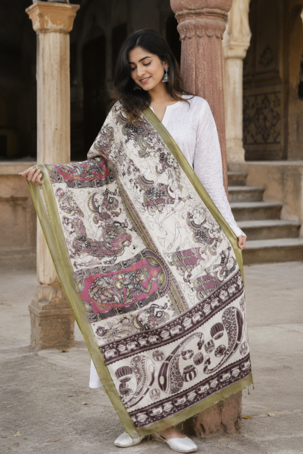 Rajsi Kalamkari Heritage Dupatta