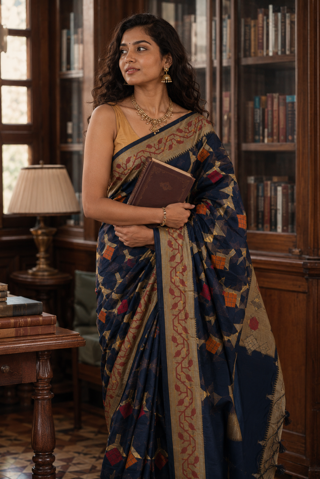 Neelambara Banarasi Pattern Cotton Saree
