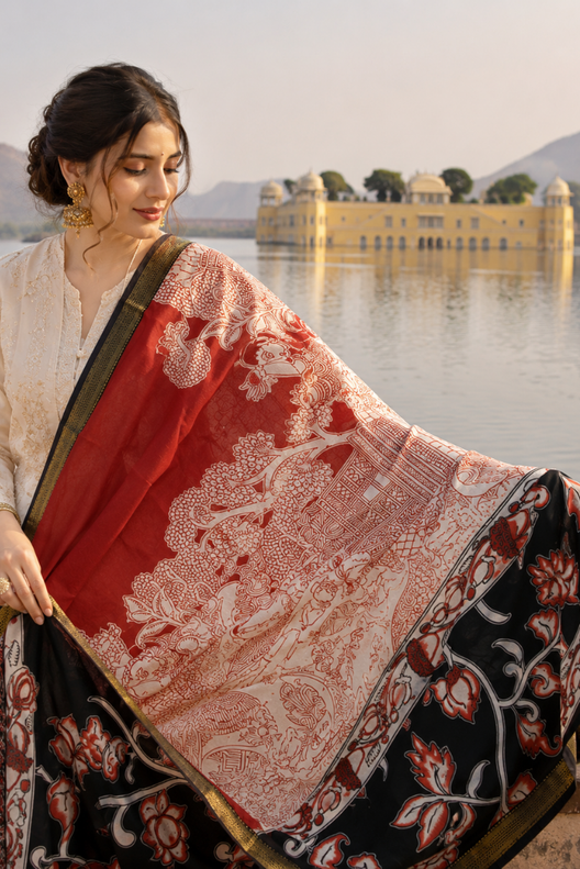 Rang Mahal Kalamkari Dupatta