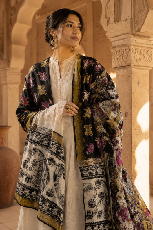 Noor-e-Kalamkari Heritage Dupatta