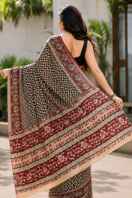 Rajwada Kalamkari Saree