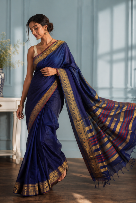 Neelambara Narayanpet Cotton Saree