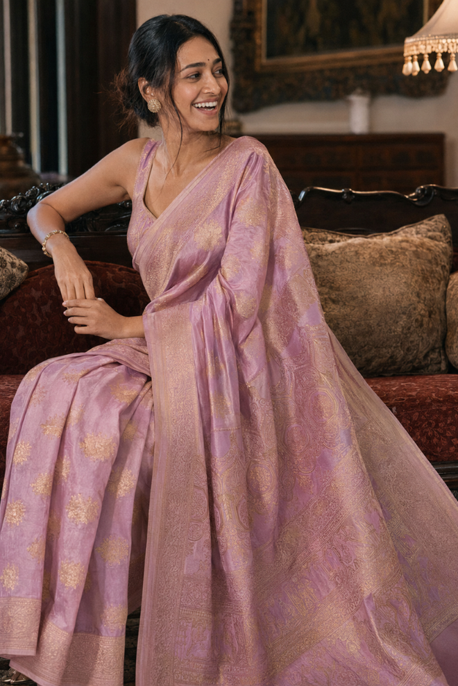 Gulabika Semi Mashru Silk Saree