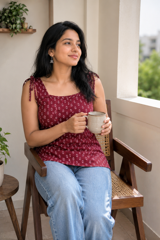 Gulmohar Printed Short Kurti