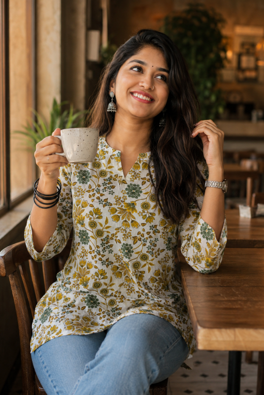 Vanya Floral Printed Short Kurti