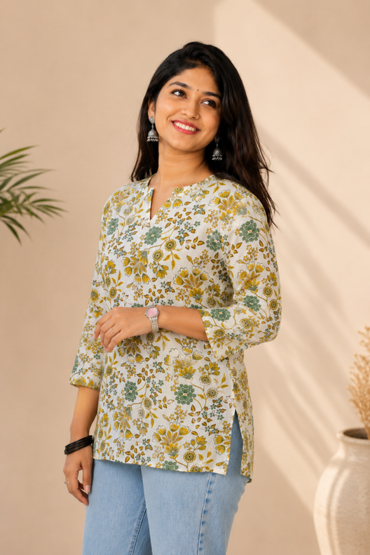 Vanya Floral Printed Short Kurti
