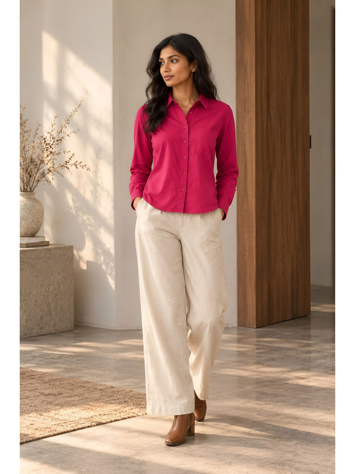 Aurelia Ruby Pink Cotton Shirt