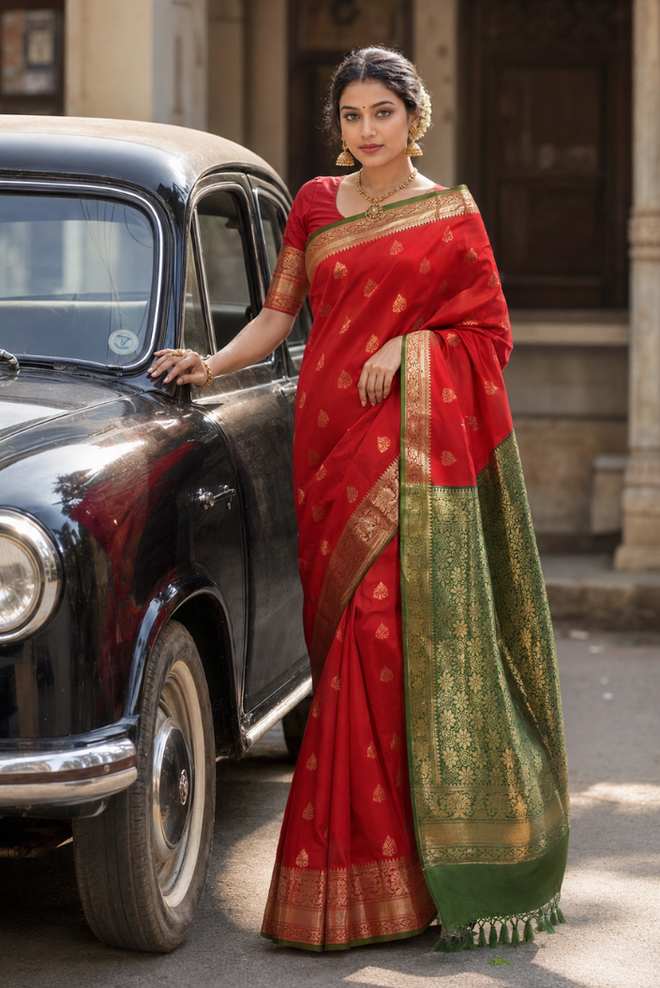 Raktarekha Katan Silk Saree