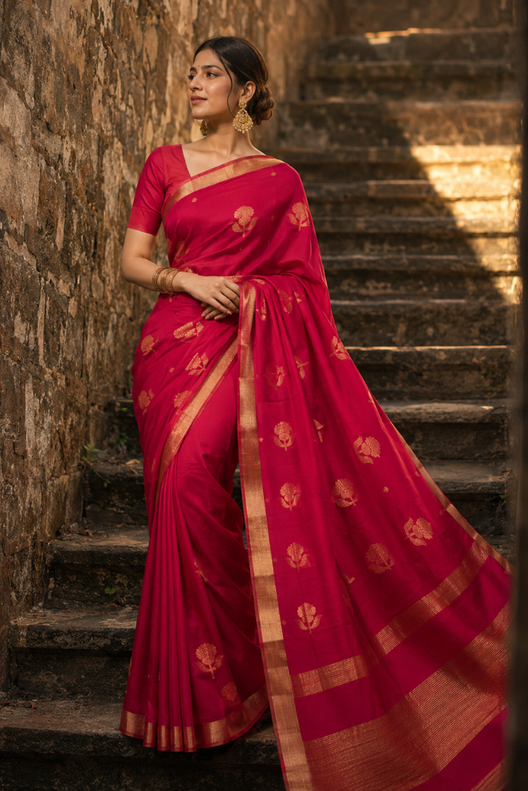 Gulbahar Chanderi Handloom Silk Cotton Saree