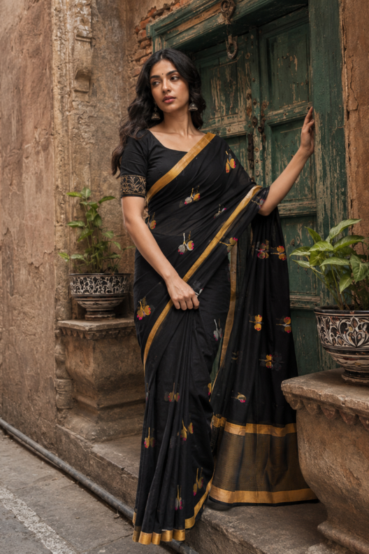 Shyamangi Chanderi Handloom Silk Cotton Saree