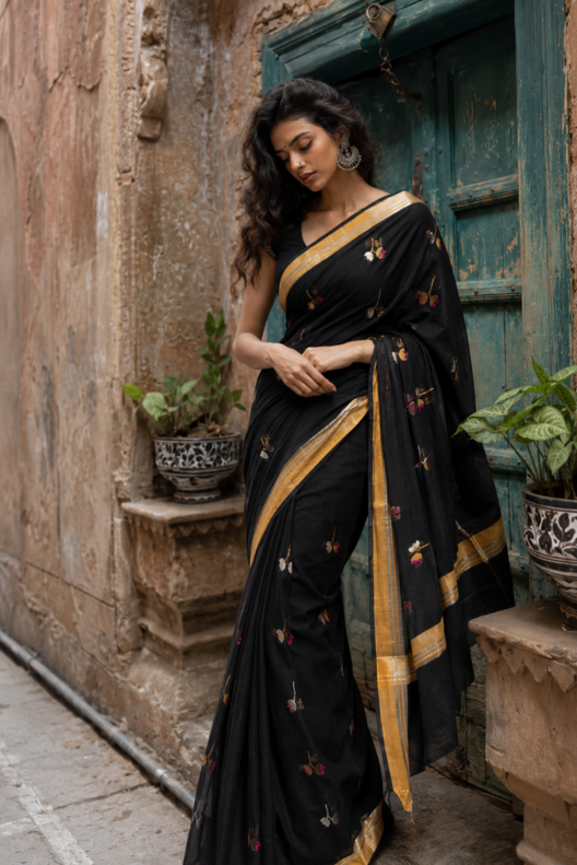Shyamangi Chanderi Handloom Silk Cotton Saree