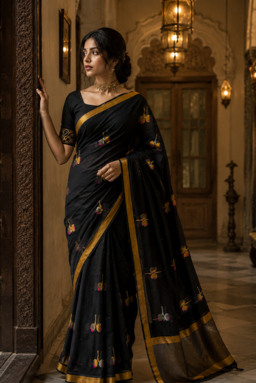 Shyamangi Chanderi Handloom Silk Cotton Saree