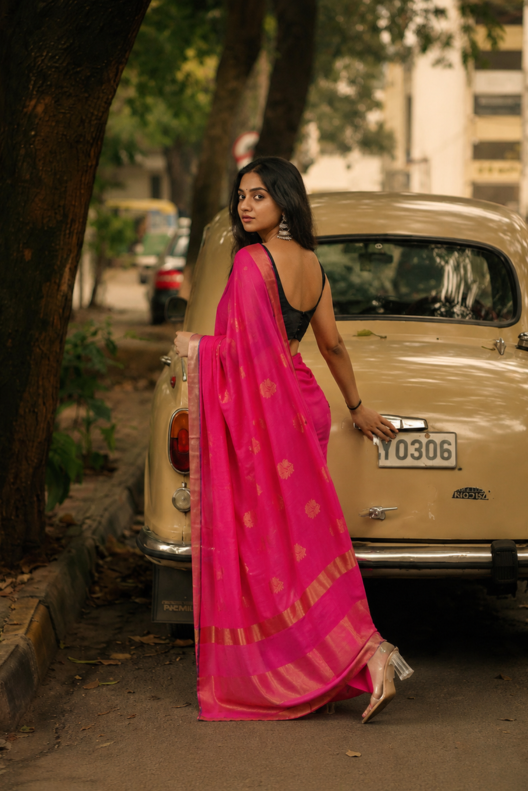 Gulnaar Chanderi Handloom Silk Cotton Saree
