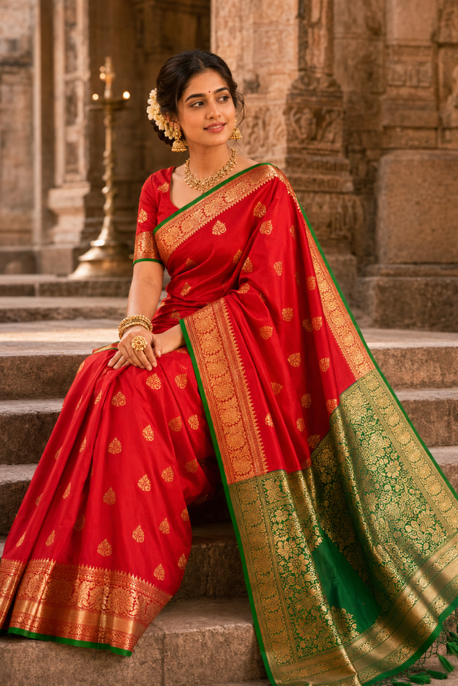 Raktarekha Katan Silk Saree