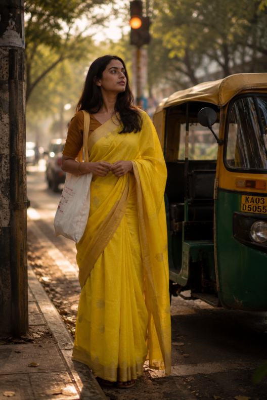 Surya Rekha Chanderi Handloom Silk Cotton Saree